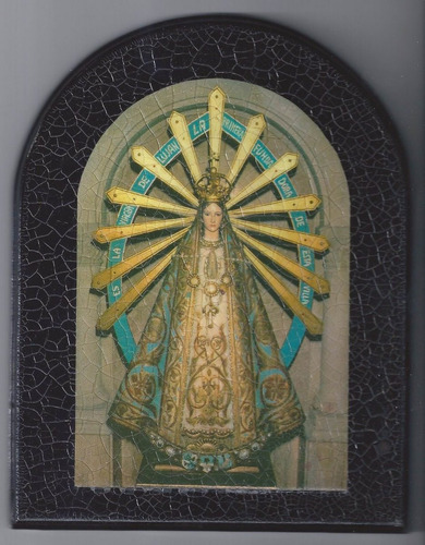 Cuadro Craquelado Virgen De Lujan 14x18