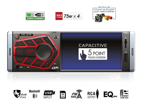 Imagen 1 de 7 de Autoestereo De Pantalla 1 Din Touch Mirrorlink Axel Steelpro