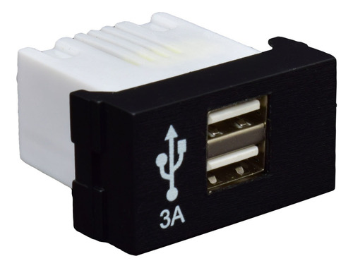 Modulo Toma Usb Doble 3amp Carga Rapida Negro Apto Jeluz