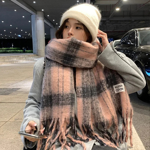 Bufanda A Cuadros Para Invierno, Cálida Para Cuello