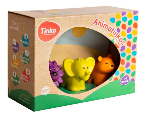 Imagen 3 de 3 de Animales De Goma Encastre Intercambiables Juego Tinko 8100