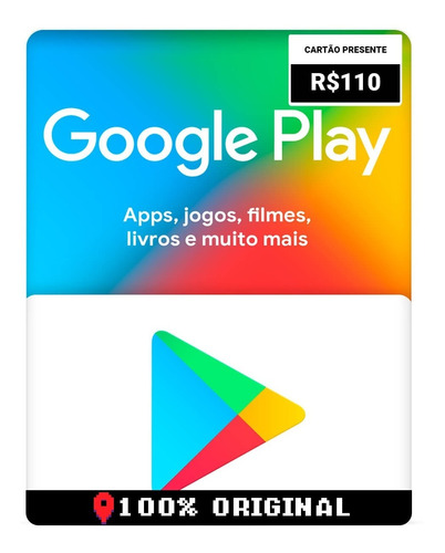Cartão Brasil Google Play R$110 Reais Envio Imediato