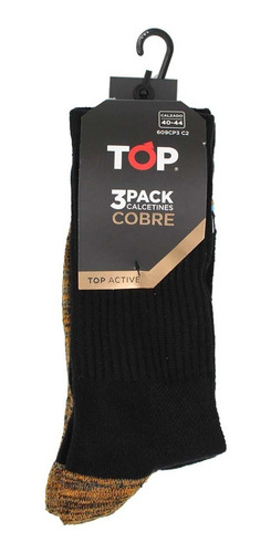 Imagen 2 de 2 de Calcetín Deportivo Largo Fibra De Cobre Pack 3 C2 Top