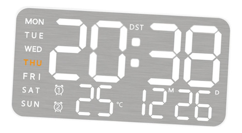 Reloj De Pared Digital Reloj Despertador Led, Concha Blanca