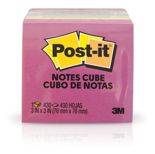 Notas Adhesivas 3m Post It Cubo 3x3 Colores Pastel 350 Hojas