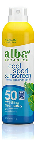 Alba Botanica Cool Sport Spray Spf 50, 6 Onzas