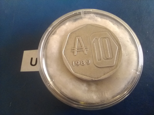 10 Austral Año 1989 Monedas De Casa Del Acuerdo Con La Caja