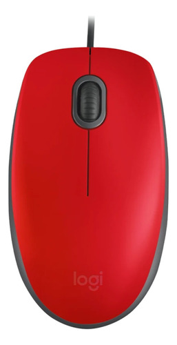 Mouse Logitech M110 Silent Red Usb Pc Notebook Silencioso