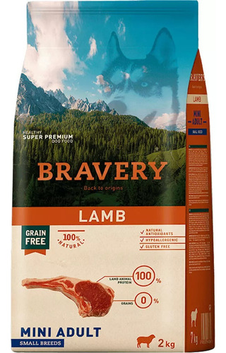 Bravery Perro Mini Adult Small Breed Lamb/cordero 2 Kg