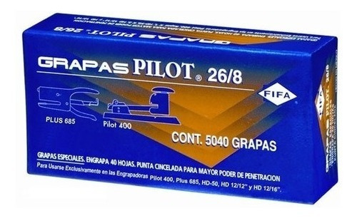 Pack 5 Grapa Uso Pesado Pilot Fifa  26/8 Plgs 5040 Grapas 