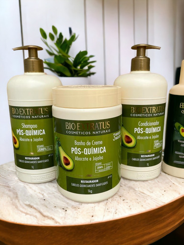 Kit 1 Shampoo 1 Condicionador 1 Banho De Creme 1 L