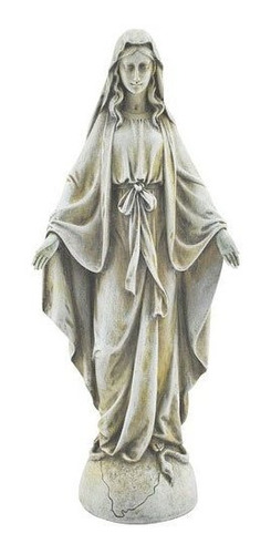 Estatua De Jardín Con Textura De Hormigón De Nuestra Señora 