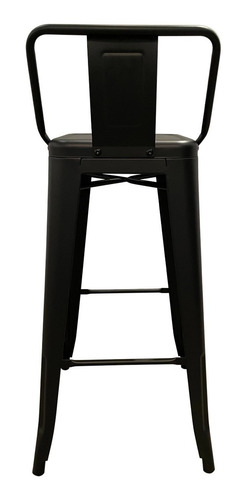 Imagen 5 de 8 de Banqueta Tolix Reforzada Con Respaldo Negra Mate X2 C/envio
