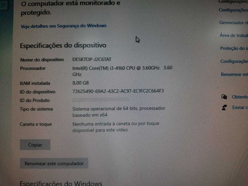Pc Computador Hp Slim I3 4ª 8gb Ram Ssd 120gb Garantia Nf (Usado)