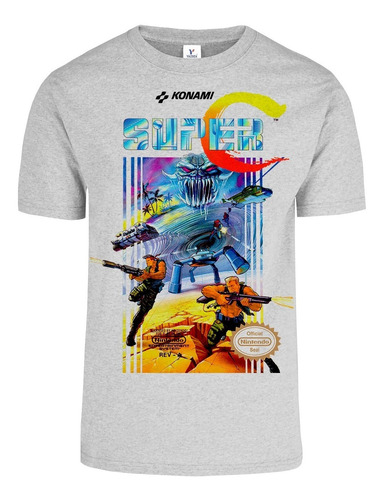 Playera Super Contra Nes Cartucho Super C Nintendo