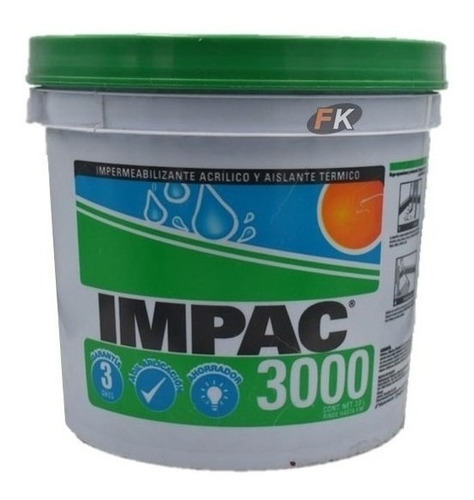 Impermeabilizante Acrílico Fibratado 3.8 Litros Impac 3000