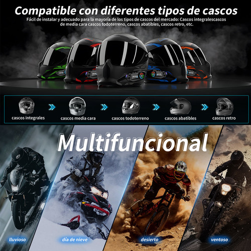 A Intercomunicador Audifono Cámara Bluetooth Para Casco Con