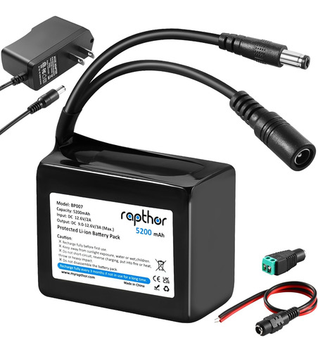 Batería Recargable De Litio 12 V 5200 Mah Con Cargador