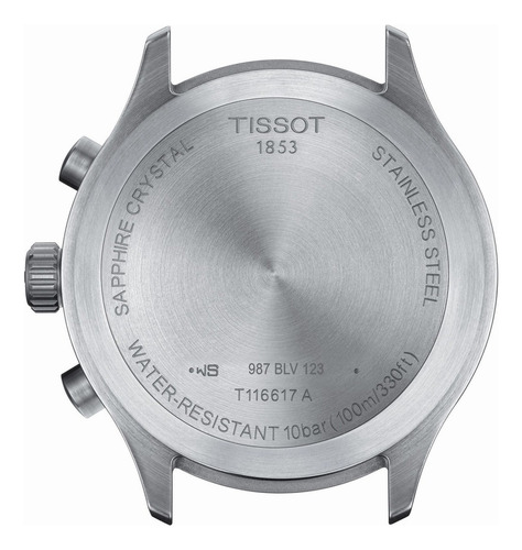 Reloj Tissot 1166171606200 Chrono Xl Hombre Cronómetro Color de la malla Negro Color del bisel Plateado Color del fondo Negro
