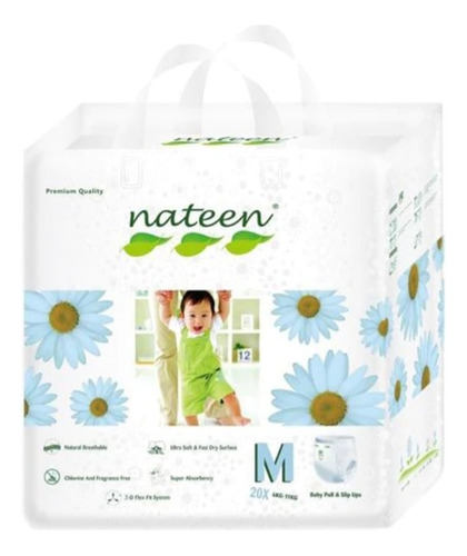 Calzon Pañal Ecológico Premium Nateen Talla M (160unid)