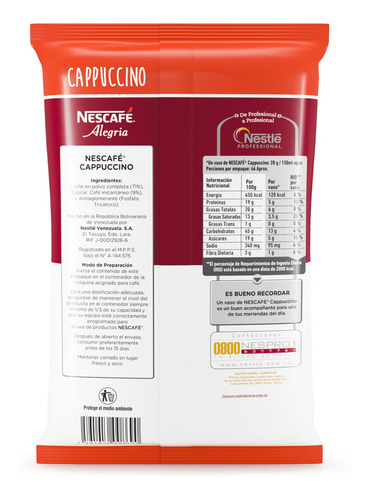 Imagen 4 de 9 de Nescafé® Capuccino 1.3 Kg