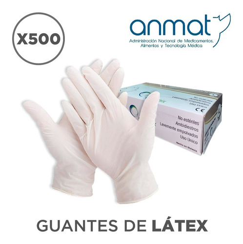 Guantes De Latex Descartables Caja X 500 Unidades