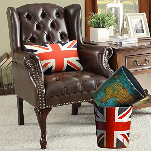 Wastebasket British Style Trash Bin Union Jack World Ma...