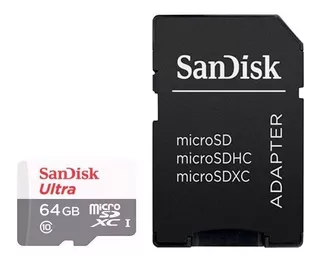 Cartão de memória SanDisk SDSQUNR-064G-GN3MA Ultra com adaptador SD 64GB