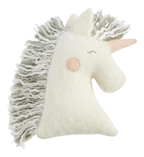 Cojin Mud Pie Figura Unicornio Blanco