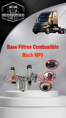 Base Porta Filtro De Combustible Mack Mp8