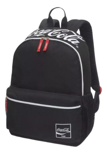 Mochila 17 L Masculino Feminino Coca-cola Escolar Casual Cor Preto Desenho Do Tecido Lisa