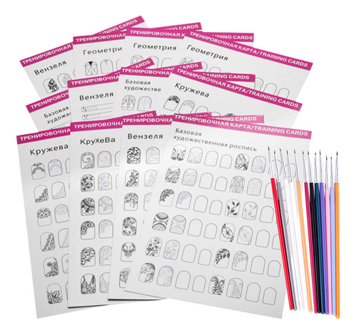 Cuaderno De Ejercicios De Manicura Con Plantilla Para Dibuja