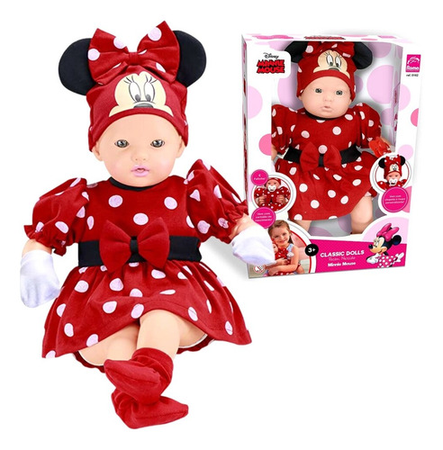 Boneca Vinil Minnie Mouse Classic Dolls Recém Nascida Disney