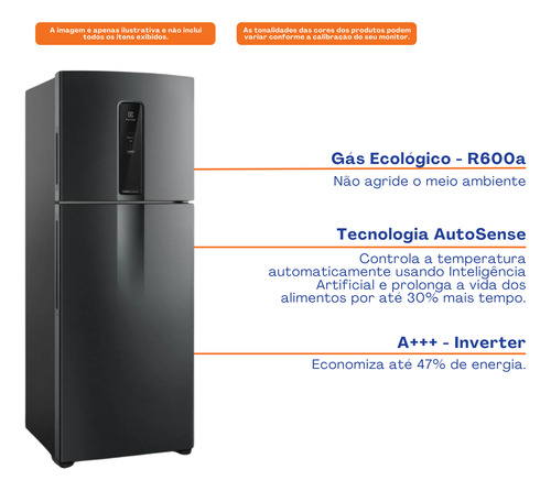Geladeira Electrolux 480l It70b Efficient Autosense Bivolt