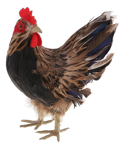 Figura De Gallina De Pie Hecha A Mano De 24 Cm Para Decoraci