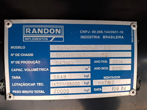 Carreta Randon Carga Seca 2 Eixos C/ Pneus