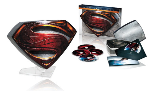 Superman Man Of Steel 3d+2d Bluary+ Dvd+ Caja Metal (cerrada