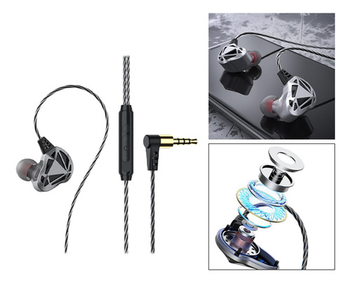 Auriculares Con Cable Aislamiento De Ruido De 3,5 Mm Gris