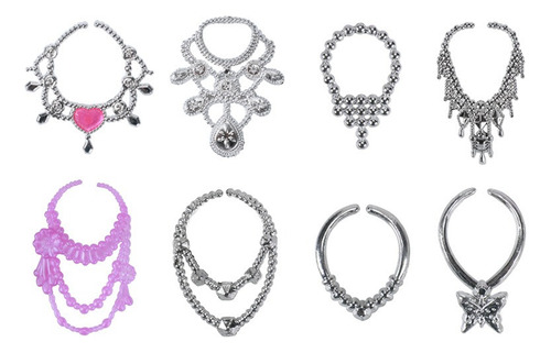 32 Piezas De Accesorios Para Muñecas, Ropa De Barbie, 10x Vestidos Lindos Mezclados, 10x Zapatos, 4x Gafas, 6x Collares, 2x Varitas