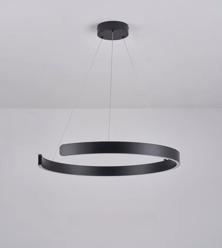 Lampara Colgante Moderna Led Ring Aluminio 34w Neutra 60cm Estructura Negro