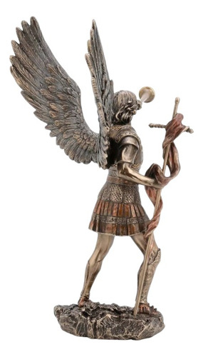 Arcanjo Anjo Gabriel Escultura Resina Veronse Bronze 33 Cm