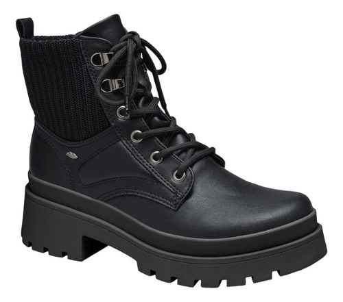 Bota Feminina Salto Baixo Coturno Ziper Plataforma Tendencia