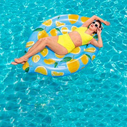 Imagen 6 de 10 de Inflable Isla Limon Flotador Salvavidas Bestway Con Aroma