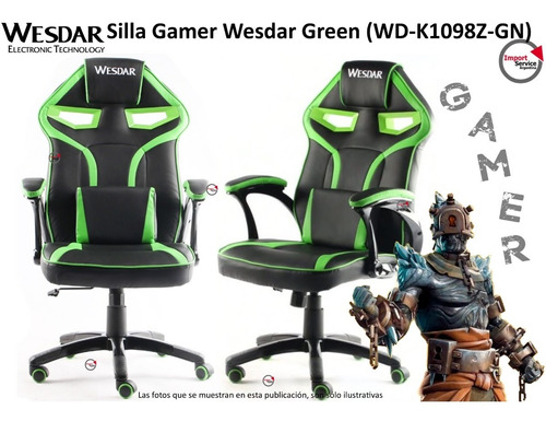 Silla Gamer Wesdar Green (wd-k1098z-gn)