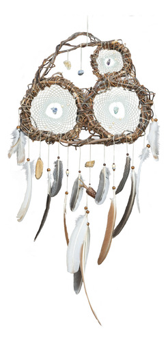 Atrapasueños Rústico Madera Plumas Naturales Decoración