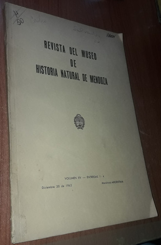 Revista Del Museo De Historia Natural De Mendoza Volumen Xv