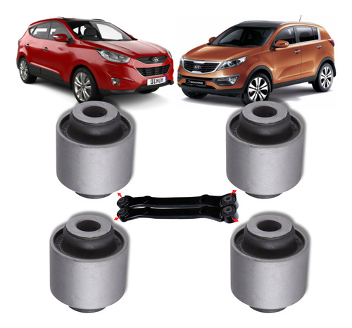 Kit 04 Buchas Braço Reto Traseiro Ix35 Sportage 2010/...