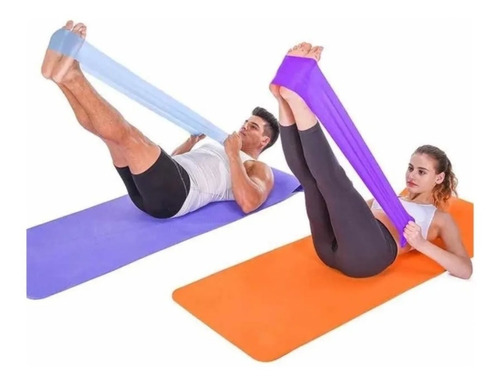 Imagen 1 de 6 de Bandas Elásticas Yoga Pilates Aerobics Fitness 1.5metros Tom