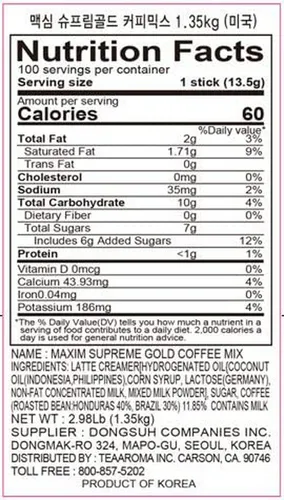 Maxim Supreme Gold Café 100 Packs - Sabor Superior