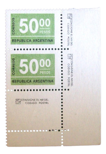 Argentina Gj1732bcj Cifra 50 Mate Fluor Comp Abaj Mint L1974